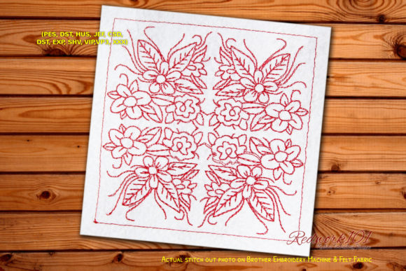 Floral Quilt Block: A Thoughtful Embroidery Design for Meaningful Gifts