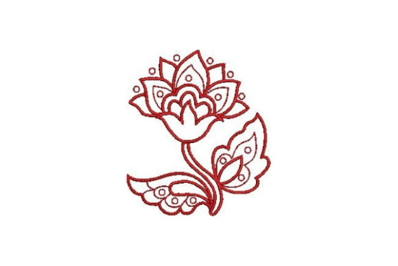 Redwork Flower Design: A Timeless Embroidery Staple